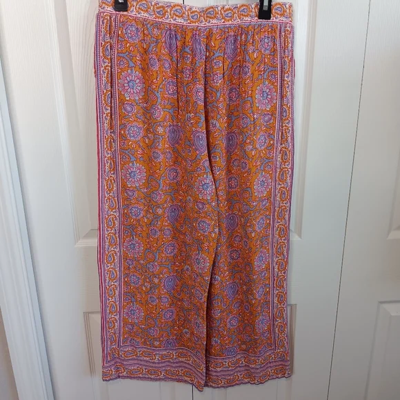 Vibrant Rachel Roy Paisley Wide-Leg Pants - Picture 2 of 7